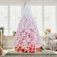 thumbnail image 4 of Gymax 8  FT Artificial Christmas Tree Hinged Snow Flocked Xmas Tree w/ 1774 Lush Branch Tips, 4 of 10