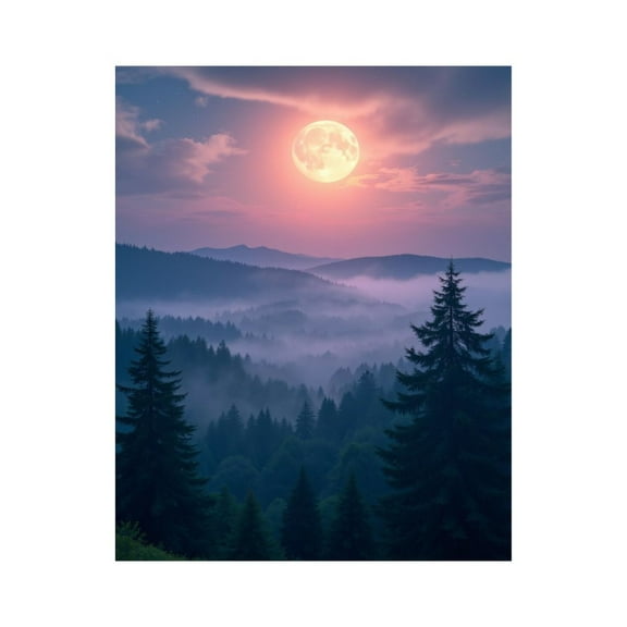 Paint by Numbers Kit for Adults, Moonlit Misty Mountain Forest Paint by Numbers, Easy Paint by Numbers Kit for Adults Beginner, DIY Adult Paint by Number Kits on Canvas, Home Decor