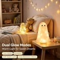 thumbnail image 4 of Light Up Confetti Ghost Halloween Decor, LED Resin Ghost Figurine with Warm Glow & Stained Glass Style, Tabletop Ornament for Mantel Shelf Party, 4 of 8