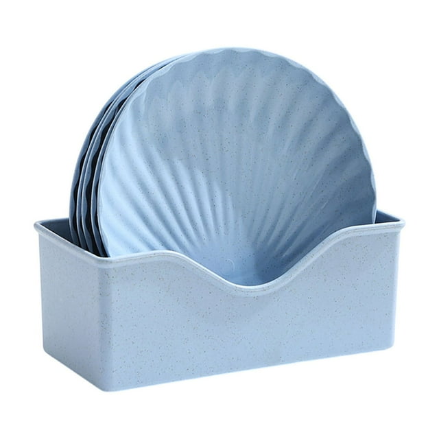 Bwiyojiz Count 5pcs 5.9"L Creatives Shells Smalls Plates Desktop Spit Bones Garbage Crumbss Tray Home Loading Snacks Nut Tableware Set Food Kitchenware, Plastic, Blue, Gifts for Family