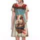 thumbnail image 1 of Balery Hot Air Balloon Guinea Pig Vestidos sueltos de manga corta para mujer, vestidos de verano 2025, vestidos casuales de corte A con vuelo., 1 of 6