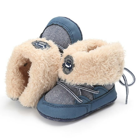 

Leutsin Winter Toddler Baby Boys Girls Lace Up And Fleece Soft Soled Shoes Toddler Boots