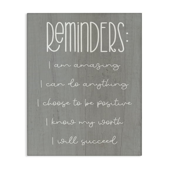 Stupell Industries Self Confidence Reminders Text & Numbers Painting Wrapped Canvas Art Print Wall Art, 16 x 20