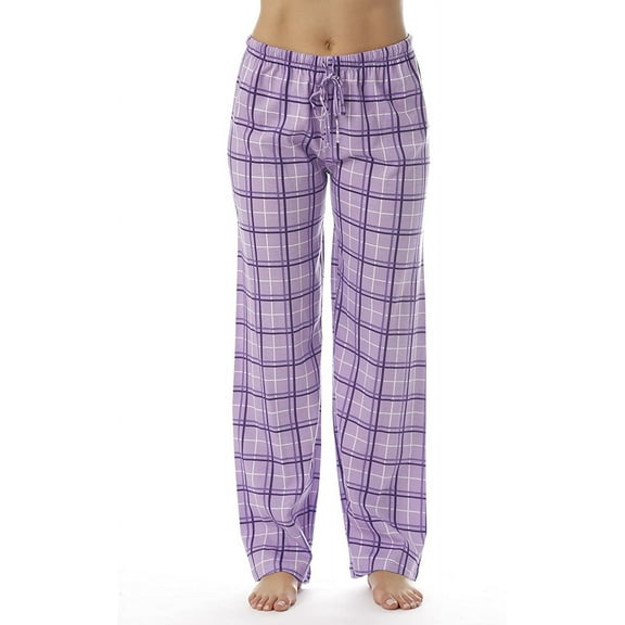 Just Love Women Plaid Pajama Pants Sleepwear 6324-COR-10281-1X (Purple Plaid, 1X)