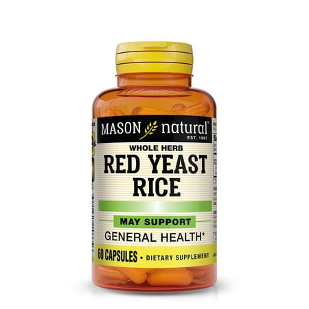 Mason Natural Red Yeast Rice - Herbal Supplement, 60 Capsules