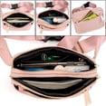 thumbnail image 5 of Riñonera, riñonera para hombres y mujeres, nailon impermeable, riñonera moderna, delgada y ligera con 3 bolsillos con cremallera, 5 of 5