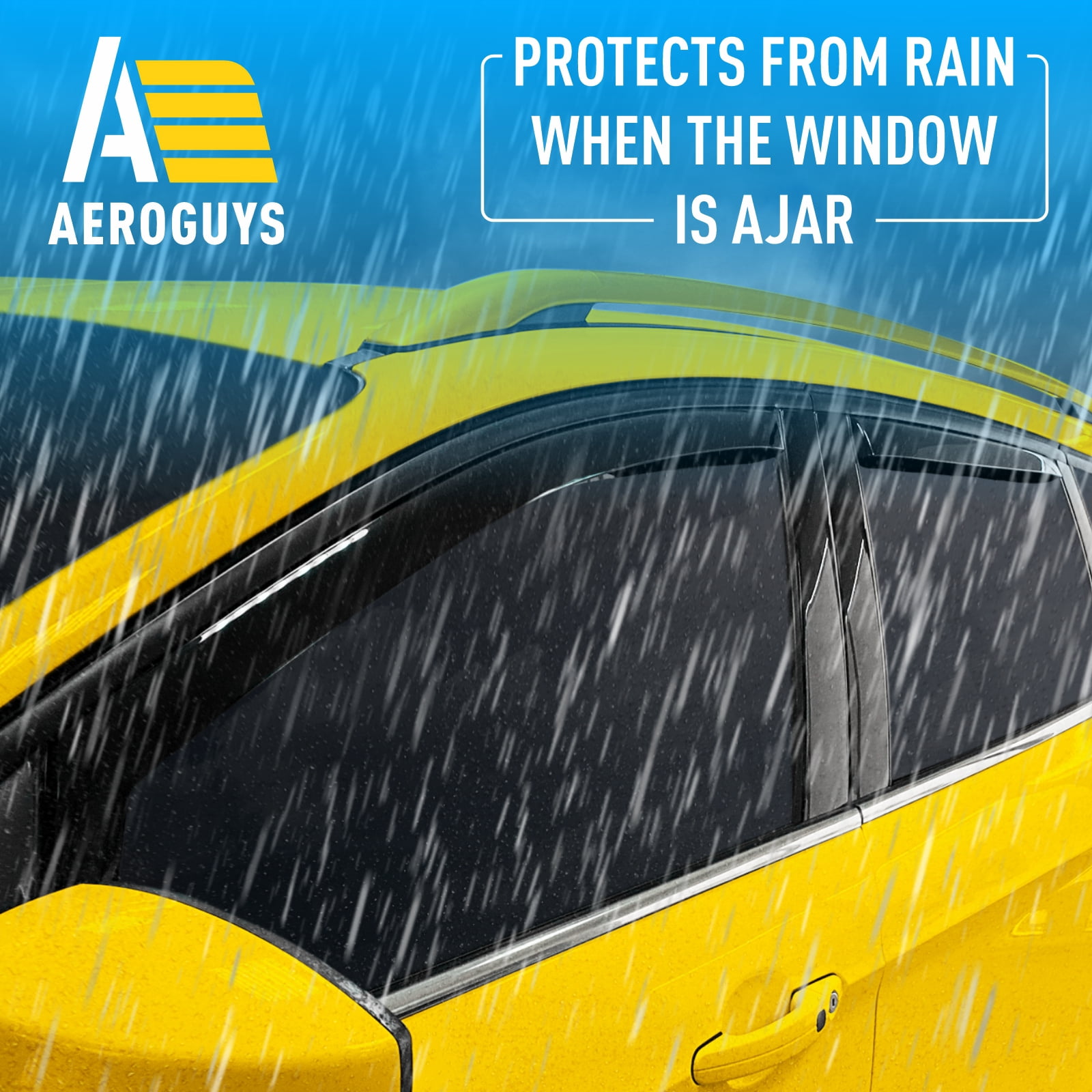 AEROGUYS Extra Durable Window Deflectors in-Channel Window Visors Rain Guards Fit for Ford Escape 2013-2019, Sun Visors, Wind VentVisors, Exterior Car Accessories - 4 pcs. AG0822