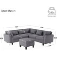 thumbnail image 2 of LuxyHoom 106.5" Modern Sectional Sofa with Movable Storage Ottoman,Convertible 6-Seat L-Shape Corner Sectional Sofa Couch,U Shaped Sectional Sofa for Living Room,Apartment,Gray, 2 of 7