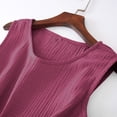 thumbnail image 4 of Dresses for Women Fashion Summer Solid Casual Round Neck Sleeveless Mini Dress Wine M, 4 of 6