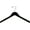 Black Finish with Chrome Hardware, variant on INTERNATIONAL HANGER Walnut Wood Top Hanger with Non-Slip Shoulder Grips, 50 Pack