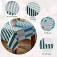 thumbnail image 5 of Colorful Stripe Table Cloth Waterproof Tablecloths, Modern Teal Blue Green Vertical Striped Tablecloth Dining Table Cover for Kitchen Party Tabletop Outdoor, Rectangle Tablecloth 52x70 Inch, 5 of 9