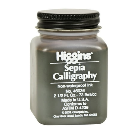 UPC: 0014173369062 | Higgins Non-Waterproof Sepia Calligraphy Ink: Brown  2.5 oz