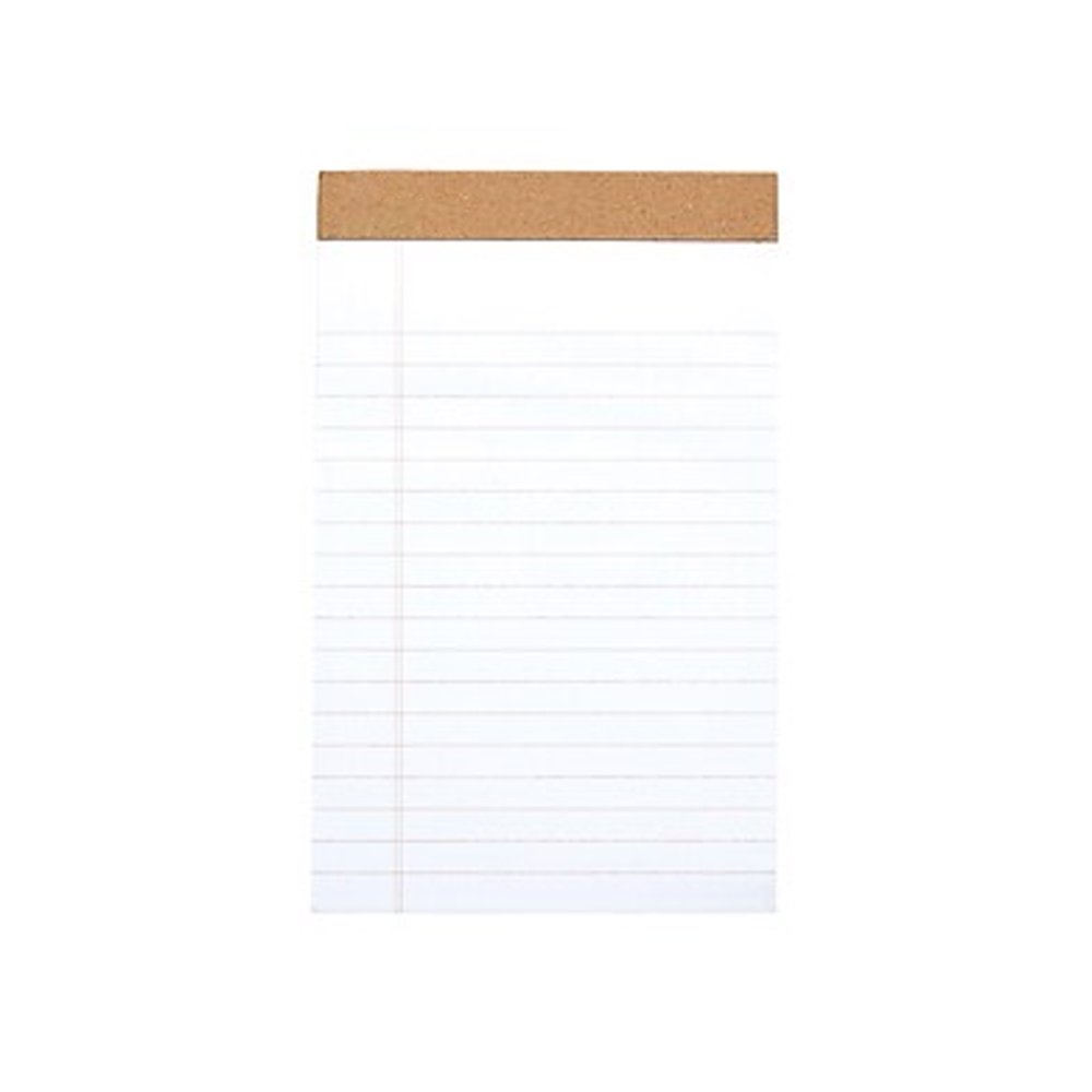 MyOfficeInnovations Notepads 5" x 8" Wide White 50 Sheets/Pad 12 Pads