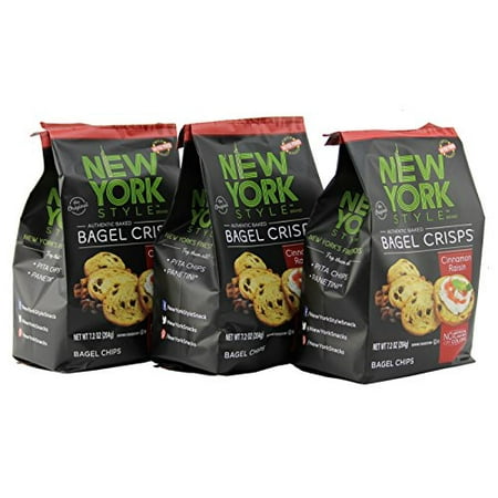 New York Style Bagel Crisps CINNAMON RAISIN, 7.2 Ounce -(Pack of 3) Party Time
