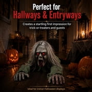 Crawling Zombie Animatronic, Scary Crawling Zombie,Halloween Animatronic Zombie Prop, Sound Activated Ghost Decoration With Light Up Eyes For Haunted House, Porch, Party & Spooky Home Decor