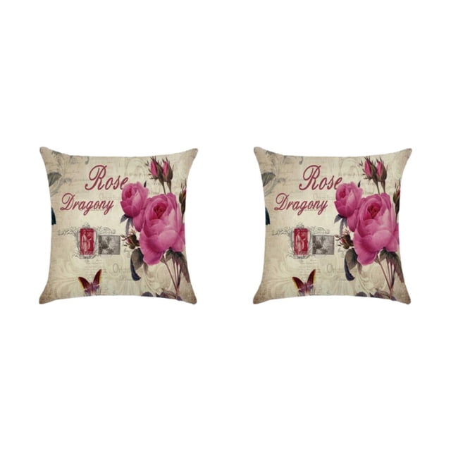 Maytalsory Easy To Change Flowers Pillowcase Addition To Home Decor Polyester Decorative Pillow Cushion Covers Soft Durable kztym001-1 2Set