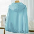 thumbnail image 3 of UAMVSH Lightweight Hooded Jackets for Women Plus Size Summer Fall Sun Protection Hoodie Shirts with Pockets Soft Hiking Athletic Coats(Medium,Light Blue), 3 of 6