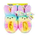 thumbnail image 2 of Kids Easter Peeps Plush Bunny Rainbow Slippers (One Size Fits Most), 2 of 5
