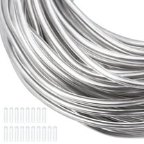 10 Gauge Plastic Covered Aluminum Wire with 20 Caps 82FT Silver DIY Jewelry Making Wire