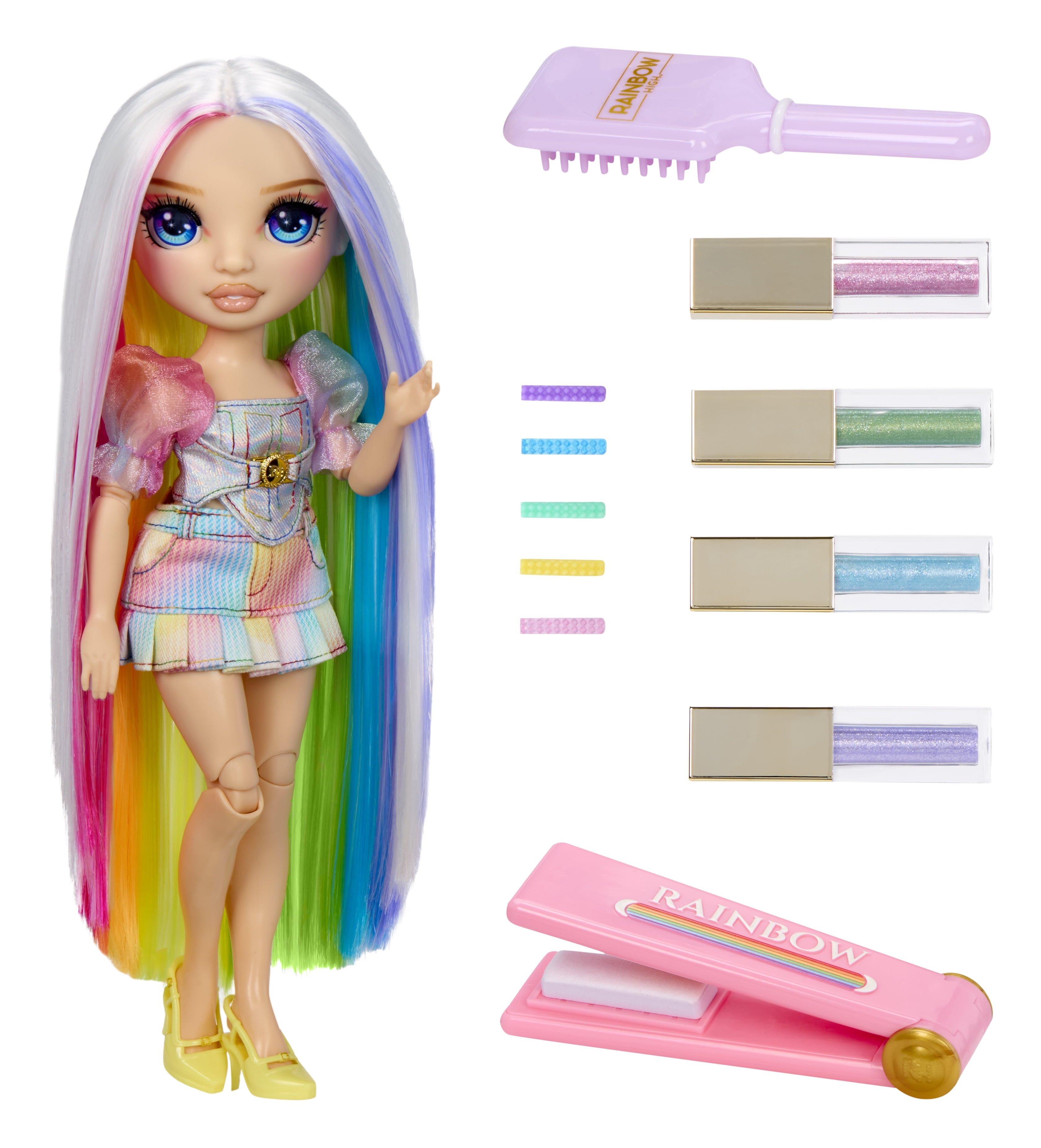 Rainbow High Amaya's Hair Studio - Create Sparkle Shimmer Hair with Exclusive Doll, Extra Long Washable Hair Color & Doll Clothes and Accessories- Fun Playset for Kids Ages 4+