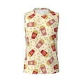 thumbnail image 6 of Lsque Cartoon Popcorn Print Men's Cotton Blend Sleeveless Muscle Shirts (S-3XL)- Moisture Wicking, Odor Protection, UPF 30+,Medium, 6 of 8