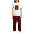 thumbnail image 4 of CafePress - Pandemic Mona Lisa Pajamas - Women's Short Sleeve Print T-Shirt and Pants Light Cotton Pajama Set, 4 of 7