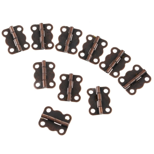 50 unids 16 * 13 mm Gabinete de bronce rojo antiguo bisagras for muebles Cajas de joyas pequeñas Muebles de bisagra accesorios for armario