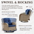 thumbnail image 3 of PARKWELL 3 Pieces Outdoor Swivel Gliders Rocker Set,High Back Wicker Patio Chairs with Side Table,Light Gray Rattan Deep Seating Furniture with Non-Slip Navy Cushion for Porch Deck Backyard, 3 of 9
