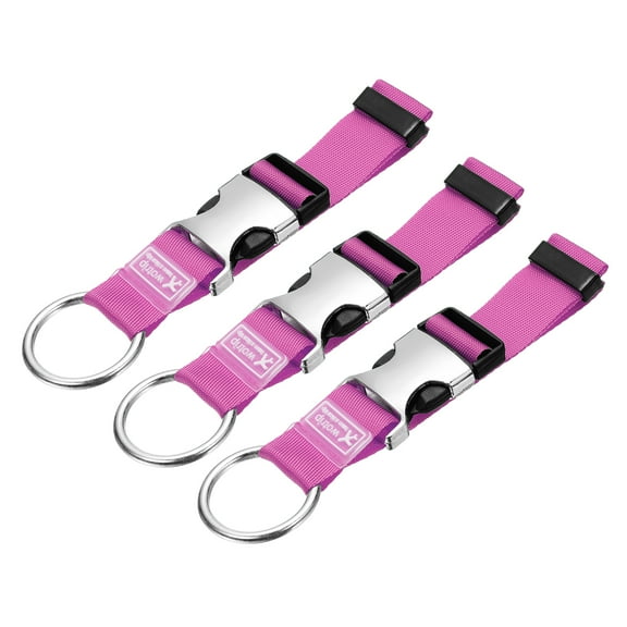 3 Pack Add A Bag Luggage Strap, 6-12 Inch Adjustable Suitcase Belt Travel Accessories, Luggage Connector for Carry-on Baggage, Rose Red