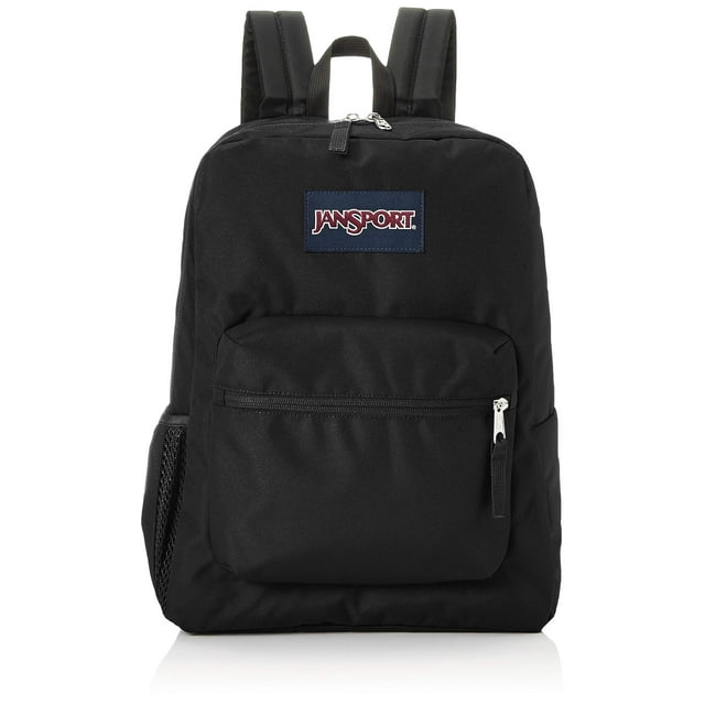 JanSport Cross Town School Backpack, Black, 17" x 12.5" x 6" Simple