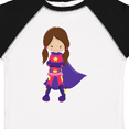 thumbnail image 4 of Inktastic Superhero Girl, Brown Hair, Cute Girl, Purple Cape Girls Toddler T-Shirt, 4 of 5
