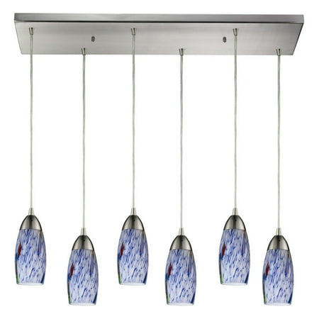 

Elk Lighting Milan Starburst Blue Glass 6 Light Pendant