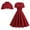 Red, variant on 1950s Vintage Cocktail Dresses for Women Wedding Guest Retro 50's Swing Dresses Church Tea Party Prom Dress with Shrug