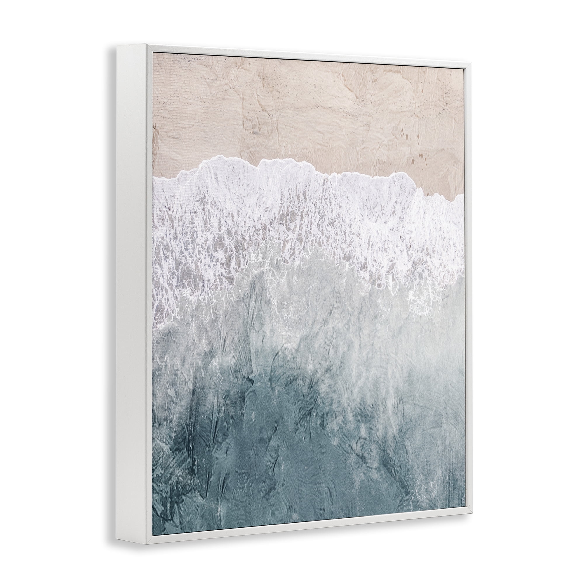 Stupell Industries Beach Top Shore White Framed Giclee Art, design by Kim Allen