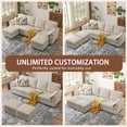 thumbnail image 3 of Pingliang Home Corduroy Sectional Sofa with Double Ottomans, Modern Modular Sofa Couch with Storage,4 Seat U-Shaped Couch Sofa for Living Room, Apartment, APT,Office,Studio,Beige, 3 of 8