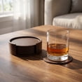 thumbnail image 5 of Leather Coasters for Drinks(6 Pack), Handmade Durable Drink Coasters Set with Holder for Tabletop Protection, Luxurious Home Décor and Housewarming Gift, 5 of 7