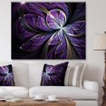 thumbnail image 2 of Designart Glittering Purple Fractal Flower Canvas Wall Art, 2 of 4
