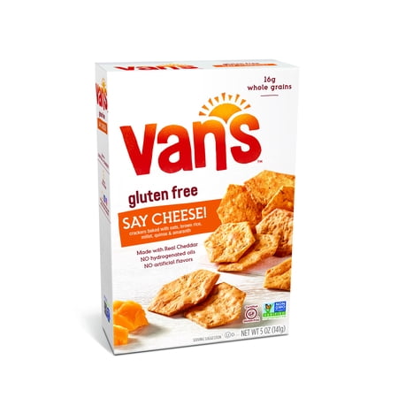 Van's Gluten Free Crispy Whole Grain Baked Crackers Say Cheese!, 5.0 OZ