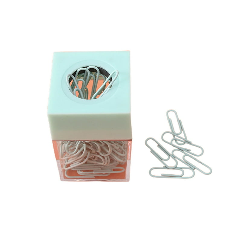 FAIOIN Small Clip Dispenser with Magnetic Top,Magnetic Paperclips