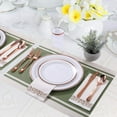 thumbnail image 4 of 350 Piece Rose Gold Dinnerware Set 50 Guest -100 Rose Gold Plastic Plates - 50 Plastic Silverware - 50 Plastic Cups - 50 Linen Feel Paper Napkins, FOCUSLINE Disposable Dinnerware Set, 4 of 8