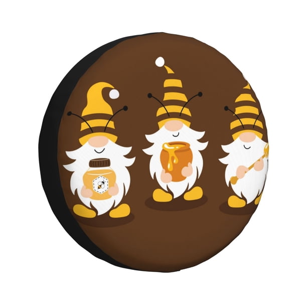 Balery Gnomes With Honey Cubiertas para Neumáticos - Protector Resistente para Neumáticos de Camioneta, SUV, Remolque, Camper y RV-16 inch