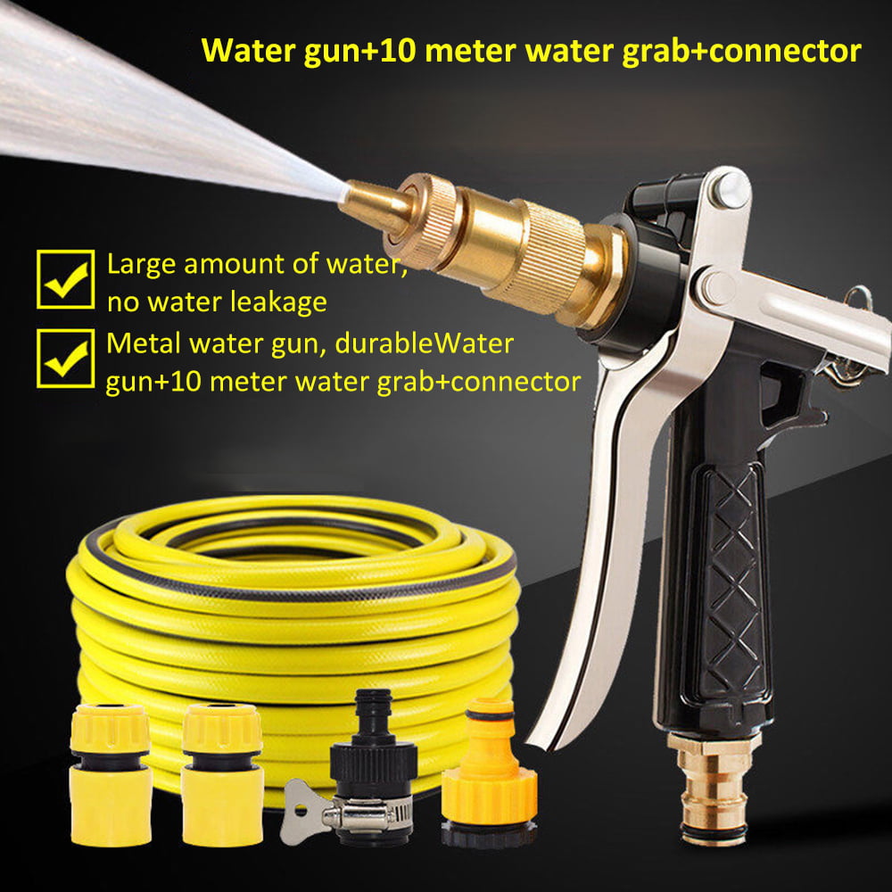 Metal Water Jet with Shut-Off Nozzle Hose High Pressure Power Washer Garden Pump 