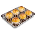 thumbnail image 3 of 3set 10 Inch Toaster Oven Tray and Rack Set, Small Stainless Steel Baking Pan with Cooling Rack, 3 of 7