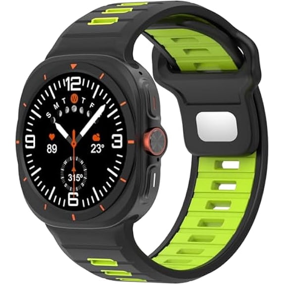 can Sport Band for Galaxy Watch Ultra Bands (2025/2024), Silicone Rugged Bands Waterproof Loop Heavy Duty Strap Two Tone Adjustable Breathable Bracelet for Samsung Galaxy Watch Ultra 47mm for Men