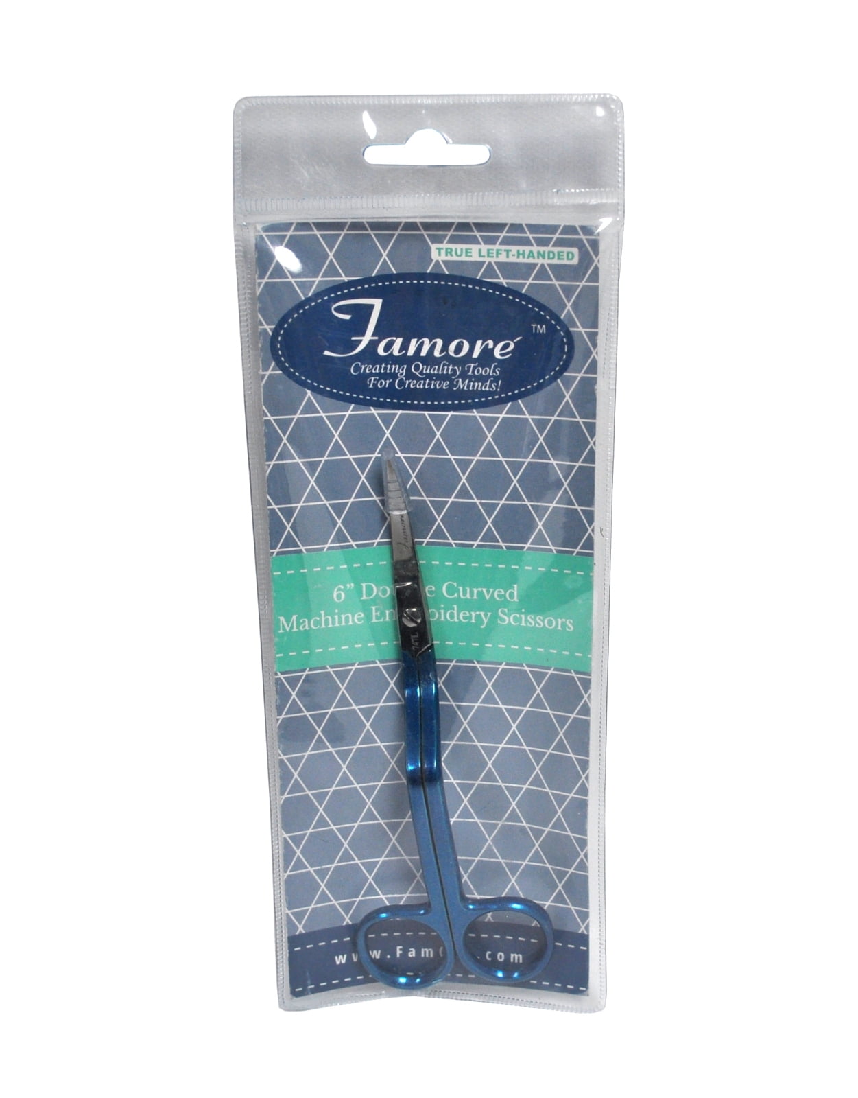 Famore True Left Handed 6 Inch Double Curved Machine Embroidery Scissors