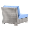 thumbnail image 5 of Modway Conway Outdoor Patio Wicker Rattan Armless Chair in Light Gray Light Blue, 5 of 8