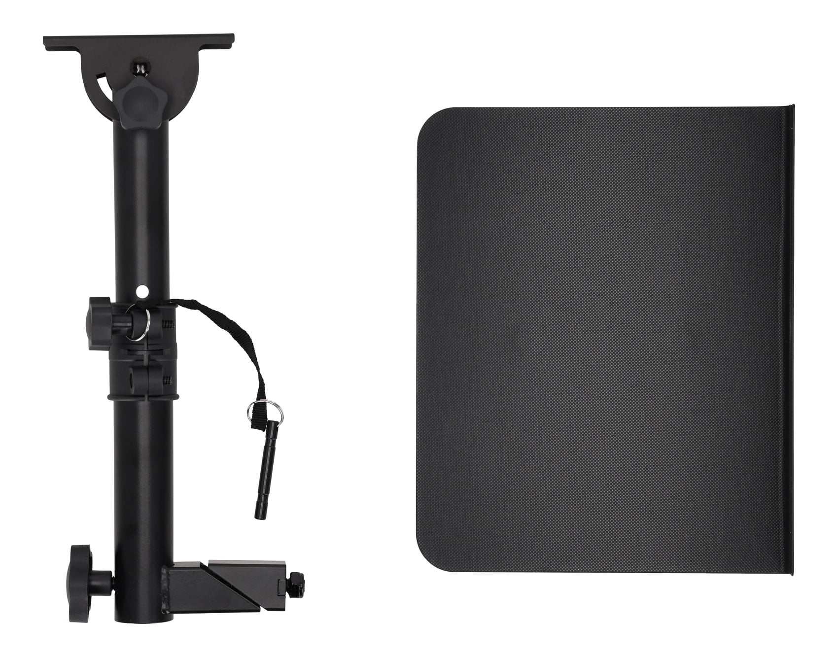Rockville ZLS Laptop Stand Attachment for Z-Stands, 12 inch x 9.5 inch Tray – Adjustable Height & 0–75 degree Tilt, Silicone Anti-Slip Pad, Fits 35mm x 35mm Square Tube