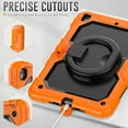 thumbnail image 6 of iPad 10.2 inch Case, iPad 9th/8th/7th Gen Case with 360° Ring Holder, Dteck Heavy Duty 3 in 1 Shockproof Bumper Full Body Drop Protection with Built-in Screen Protector, Orange+Black, 6 of 8