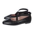thumbnail image 6 of Women's Fashion Square Toe Slip On Ballet Flat Shoes Comfortable Leather Mary Jane Shoes with Ankle Strap Black Size 9.5, 6 of 7