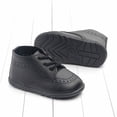 thumbnail image 3 of Xfvqtps Baby Boys Walking Shoes Lace Up High Top Wedding Loafers Brogue Oxford Dress Shoes New Spring Comfortable Breathable Children Flat Lazy Crib Shoes Black, 3 of 5